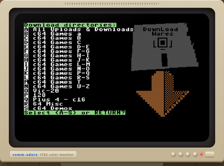 The download area: the list of directories beside the download picture