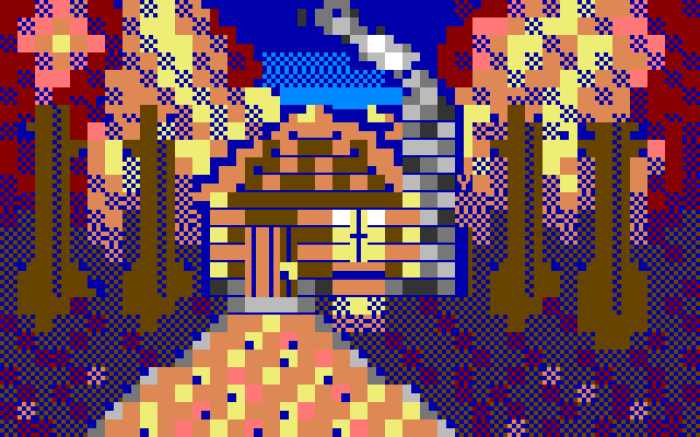 An autumn welcome screen on the Comm-Adore BBS