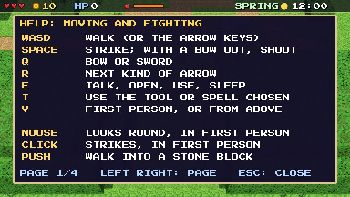 The help screen (H)