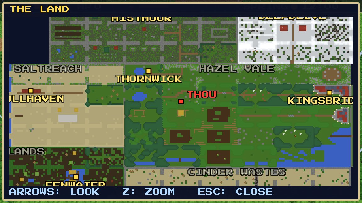The map (Tab), round where you are
