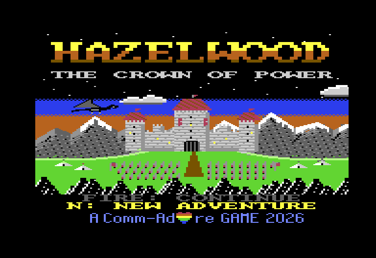 The title screen: Hazelwood, The Crown of Power